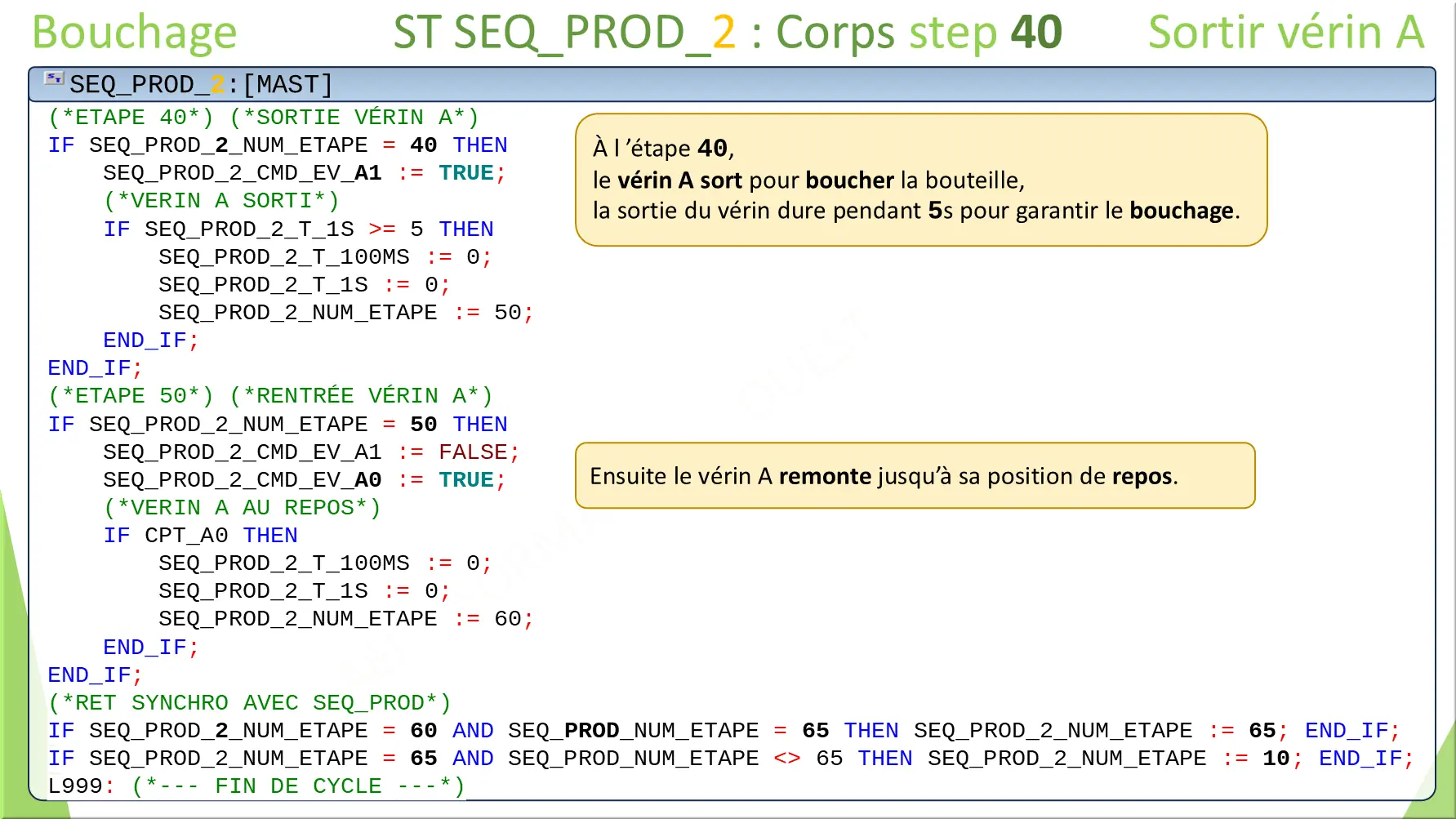 ST SEQ_PROD_2 : Corps step 40